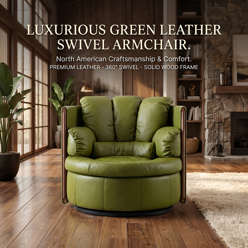 Premium Cloud Fabric Swivel Chair, High Resilience Sponge + Down Filled Cozy Upholstered Chair, Natural Ash Wood Accent, Silent Metal Swivel Base, Modern Ergonomic Round Leisure Armchair for Home Decor