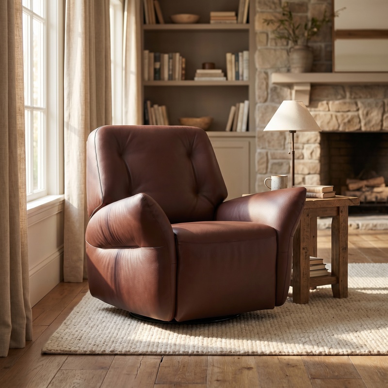 Premium Full Top Grain Leather Power Recliner, Modern Ergonomic Electric Reclining Chair, Solid Wood Structure Leisure S