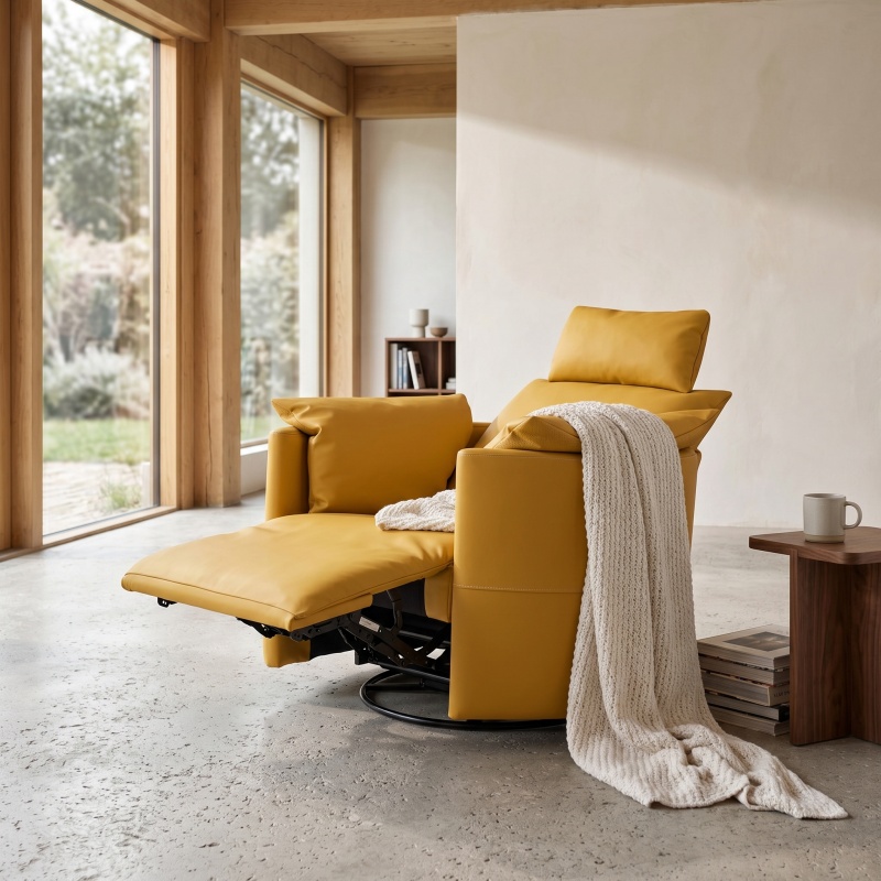 Modern Cloud Fabric Electric Recliner, Fluffy Down & Hig