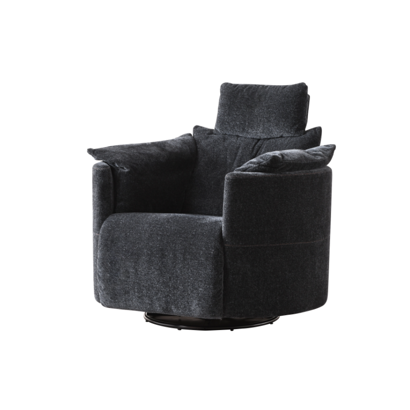 Modern Cloud Fabric Electric Recliner, Fluffy Down & High Density Foam Filled Ergonomic Power Lounge Chair, Stylish Accent Chair for Light Luxury Home Decor