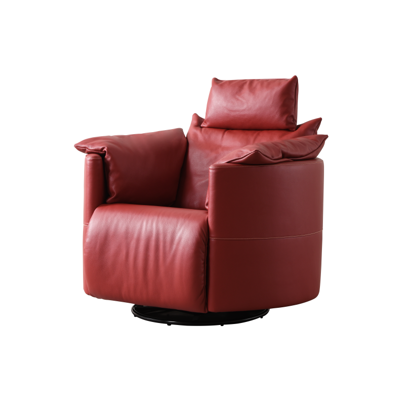Modern Cloud Fabric Electric Recliner, Fluffy Down & High Density Foam Filled Ergonomic Power Lounge Chair, Stylish Accent Chair for Light Luxury Home Decor